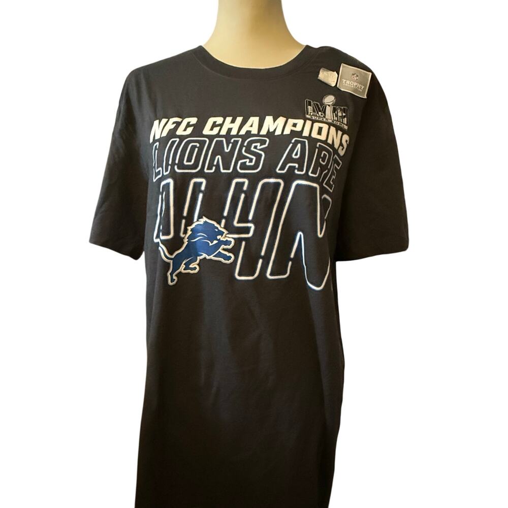 Nike Detroit Lions NFC Champions Super Bowl LVIII Tee, Unisex Size Large, NWT